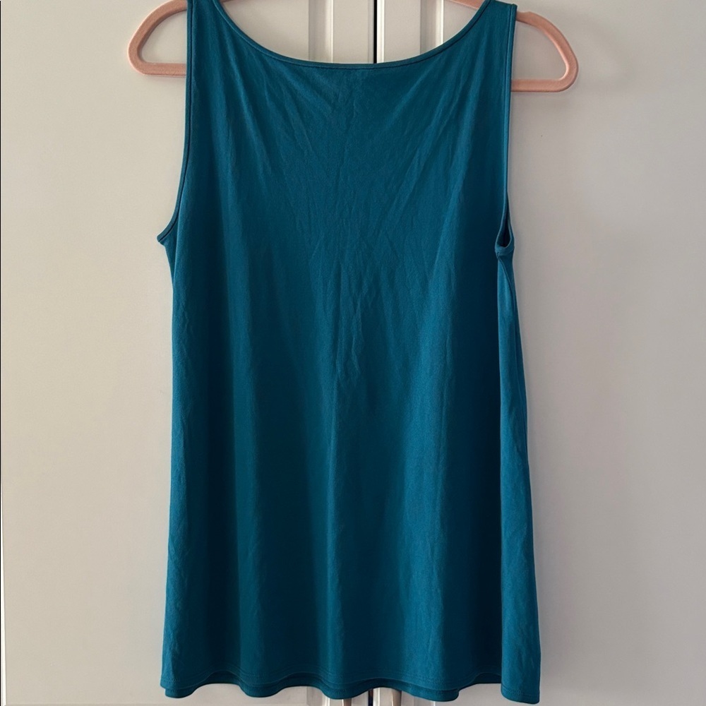 Eileen Fisher Teal Sleeveless Top - Picture 4 of 4